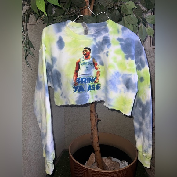 Tops - Tie-Dye Graphic Cropped Sweatshirt Minnesota Timberwolves NBA